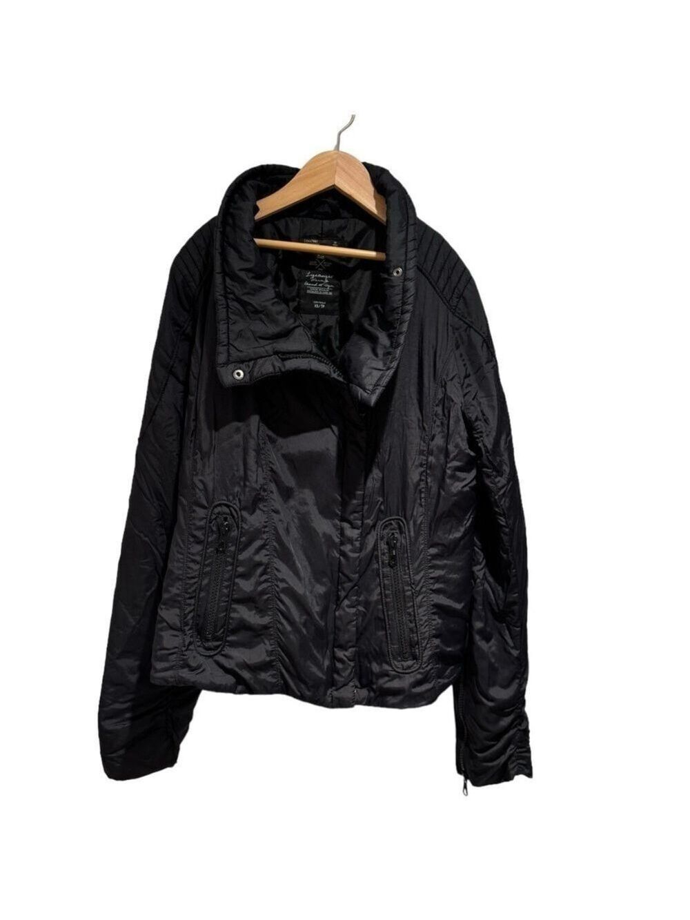 GAP black lightweight warmth padded moto jacket - size XS